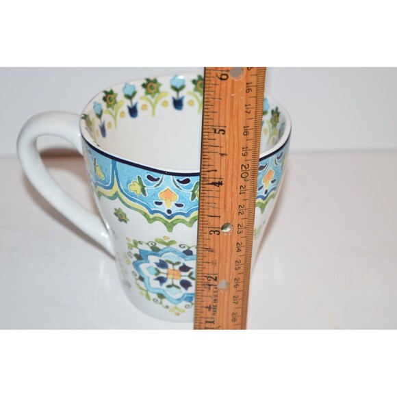 Pier 1 Imports Celeste Coffee Tea Mug Cup 14 oz. Floral Bright Spring - Picture 3 of 8